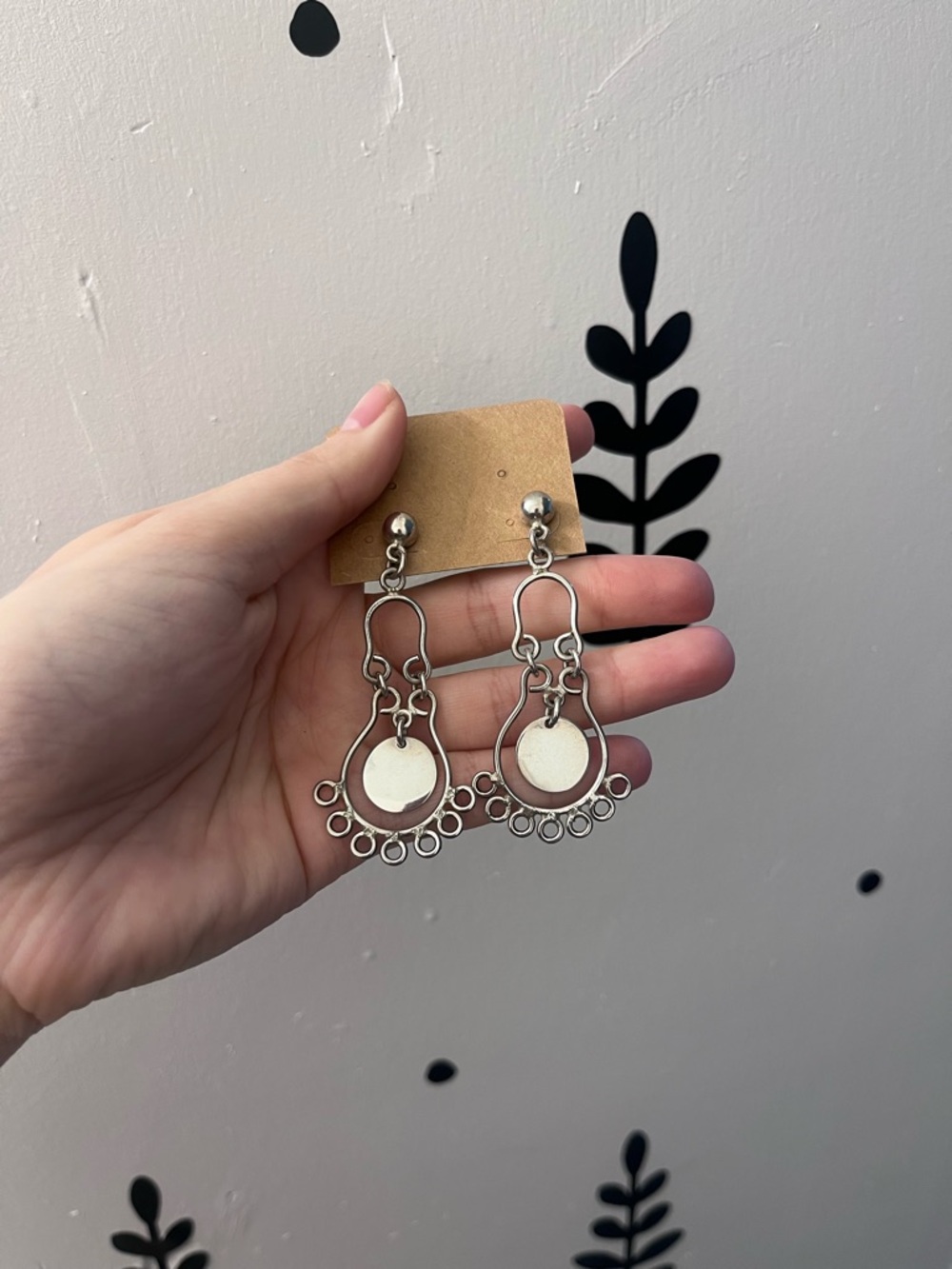 Vintage Silver Dangly Stud Earrings